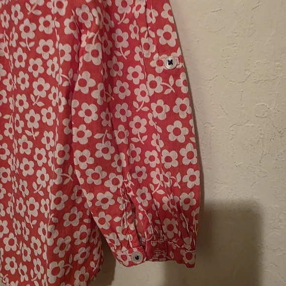 Mini Boden Pink And White Floral Kids Blouse Size 7 To 8 Years - Picture 3 of 8